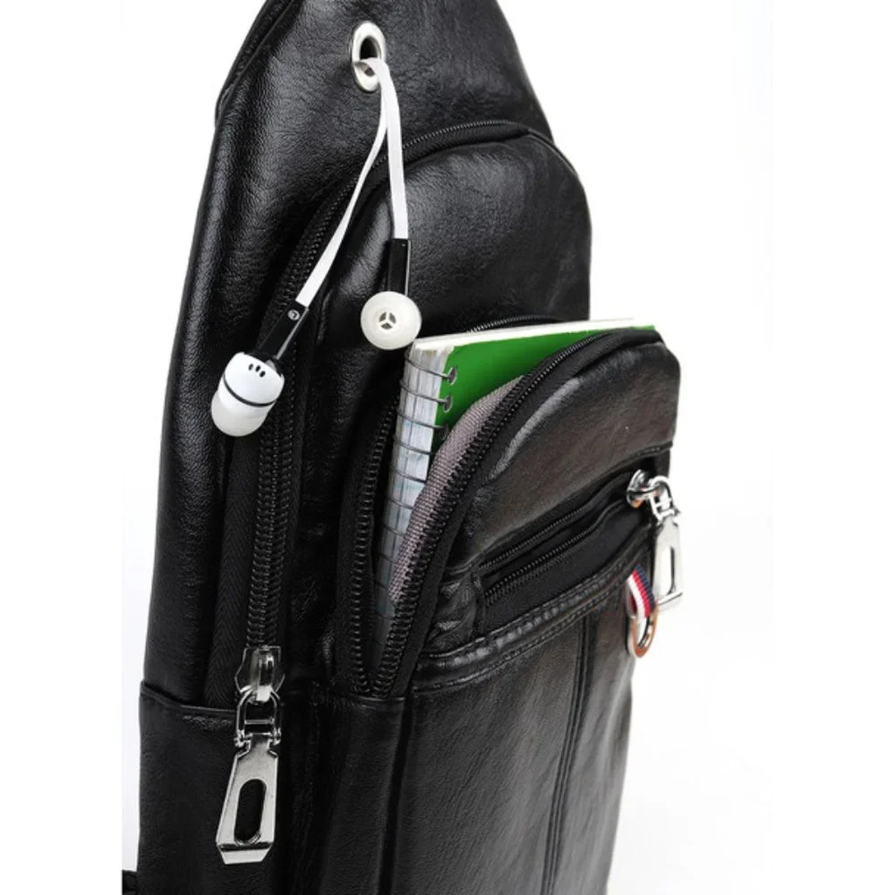 Belt Bag - Sling Bag - Black- Vegan Faux Leather - NWT- Men's / Unisex